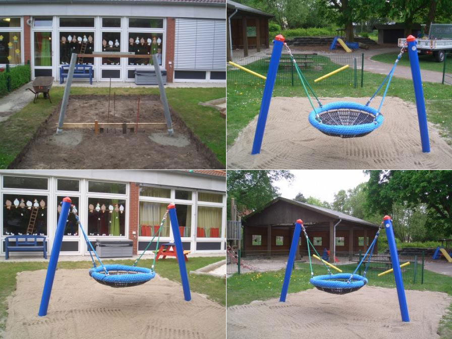 Spielgeräte-Aufbau für einen Kindergarten in Wilhelmshaven